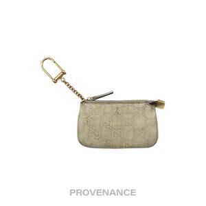 🔴 Gucci Key Pouch Cles - Ivory Chalk GG Guccissima Leather